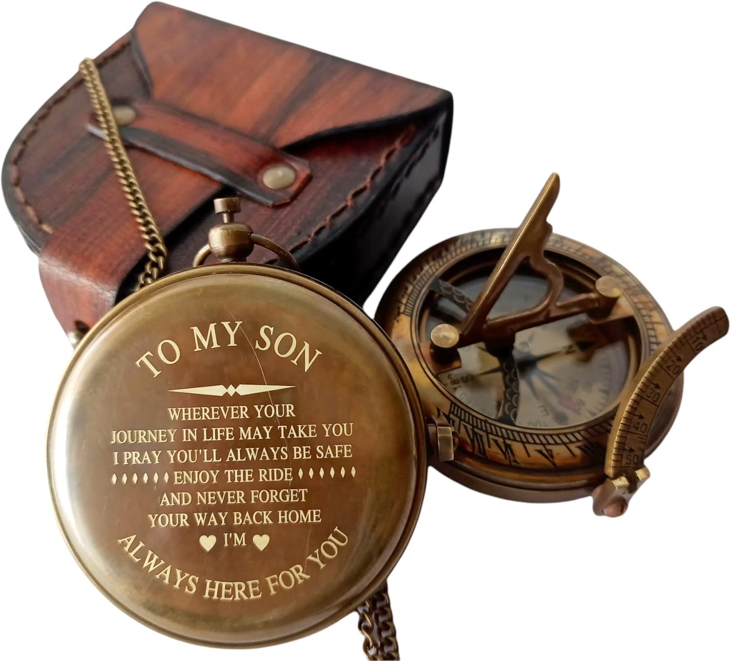 to My Son Compass Personalized Sundial Compass with Leather Case/Gift for Son/to My Son Gifts/Mom to Son Gift/Dad to Son/Grandson Gift, Directional Magnetic Sundial Compass to My Son Compass Personalized Sundial Compass with Leather Case/Gift for Son/to My Son Gifts/Mom to Son Gift/Dad to Son/Grandson Gift, Directional Magnetic Sundial Compass