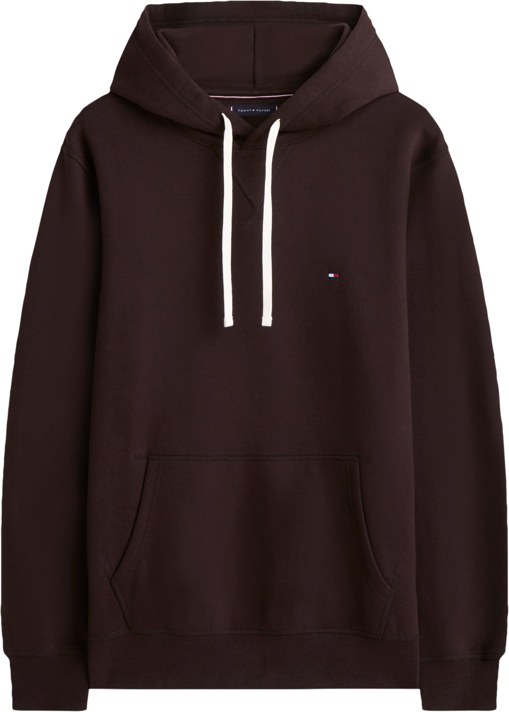 Tommy Hilfiger Męska bluza z kapturem ESS SEZONAL MW0MW39997 Bluza z kapturem, BRĄZOWA, L, Brązowy (czekoladowy), L