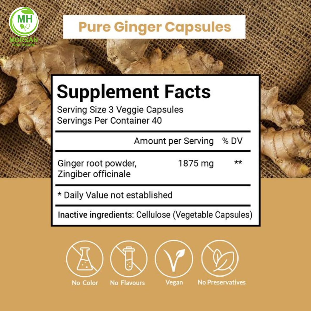 Ginger Capsules 500mg – 60 Count | Vegetarian | Plant-Based | Herbal Supplement | No Artificial Additives | Gluten Free | Organic (pack of 1) — Amazon image 9