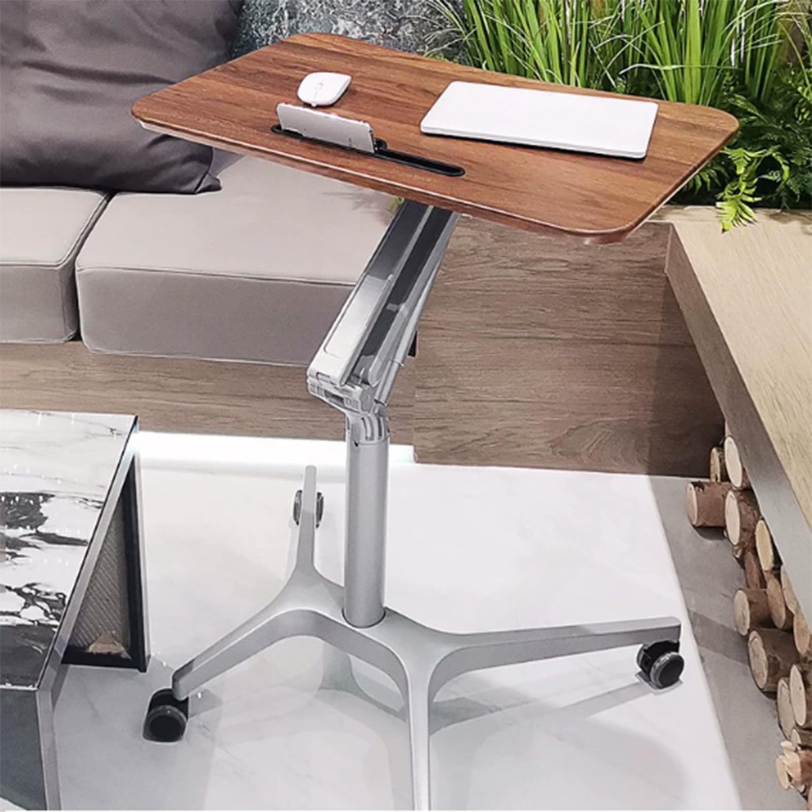 Mobile Laptop Caddy Stand Compact Desk Laptop Cart Workstation Laptop Standing Desk for Home Office Classroom A