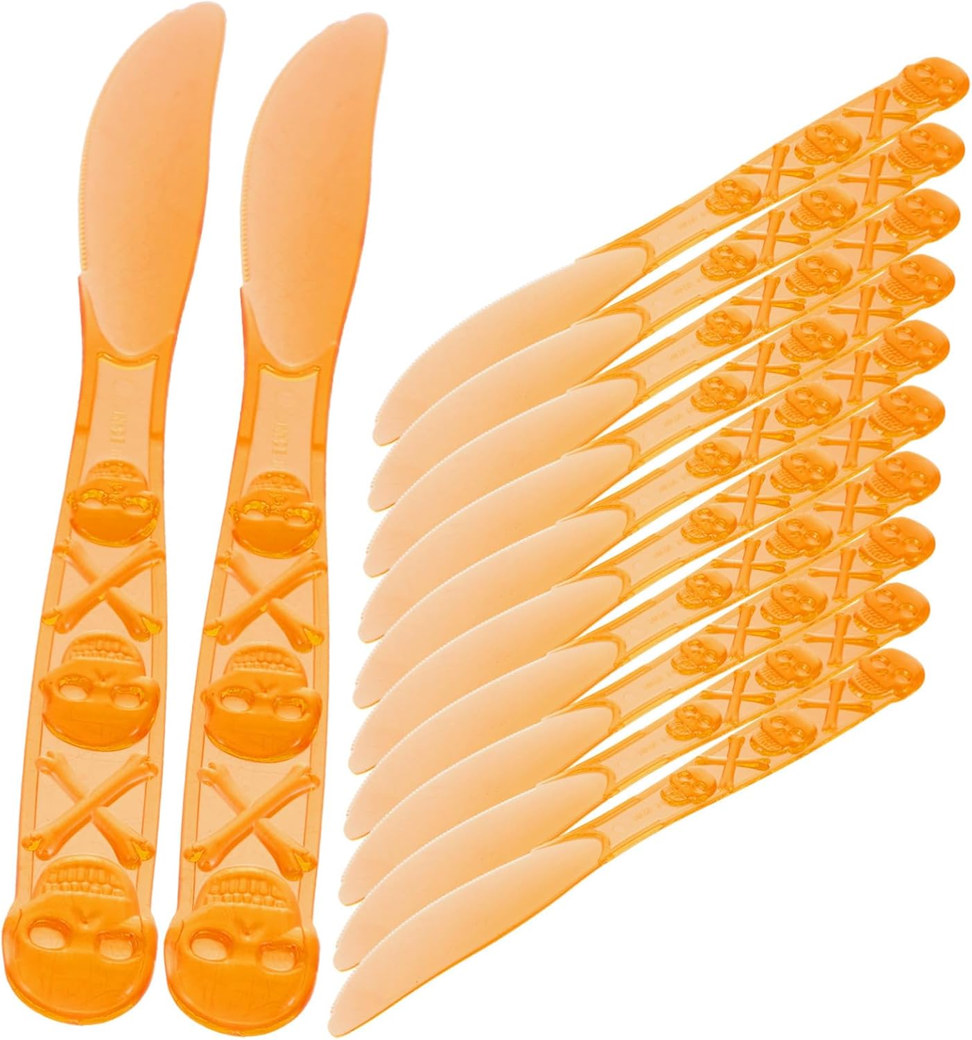 12pcs Halloween Tableware Fun Plastic Utensils for Parties Safe for Food Use Smooth Edges for Halloween Celebrations and Boys and Girls Events