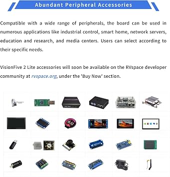 StarFive VisionFive 2 Lite, 4-Core RISC-V Dev Board, 2GB RAM, 4K HDMI, PCIe 2.0, Wi-Fi 6/BT5.4, Gigabit Ethernet, 40-Pin GPIO, Low-Cost Linux SBC for IoT/Edge (8GB with WiFi, Power Kit)