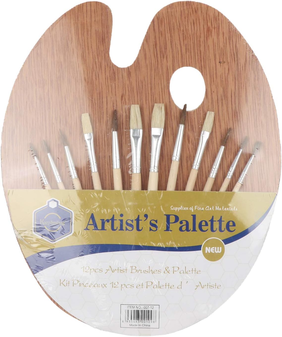 Set of 12 Paint Brushes of Various Sizes and Varieties for Painting – Bristle Brushes & Foam Brushes