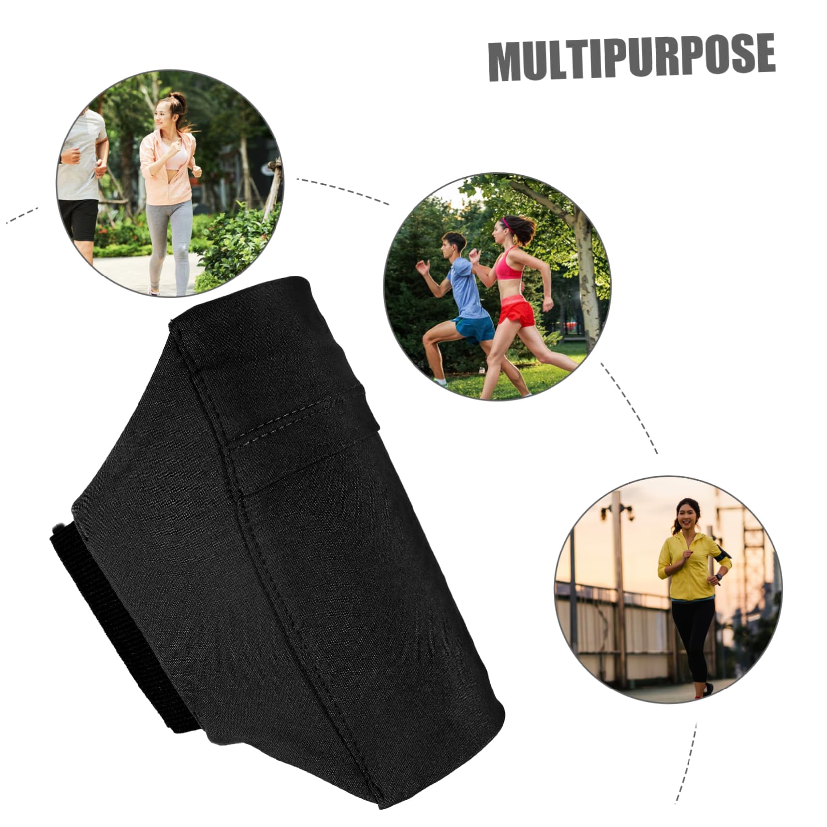 ifundom 3 Set Borsa da Gamba per Cellulare Cintura da Corsa per Telefono Porta Cellulare con Fascia da Gamba Sport Borsa da Gamba All'aperto Borse da Gamba Colla Antiscivolo Nero 2 Pezzi*3