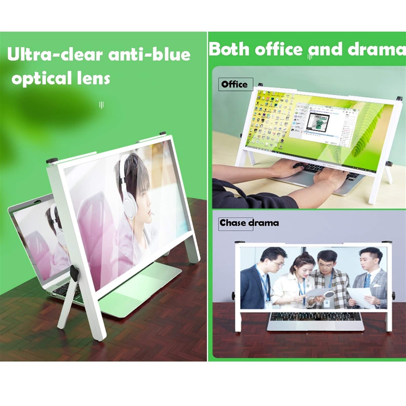 Loupe d'écran pour Tous Les Smartphones, loupe d'écran d'ordinateur Portable, loupe de Lecture, loupe de téléphone Portable 3D de 12 Pouces, agrandisseur d'écran de projecteur