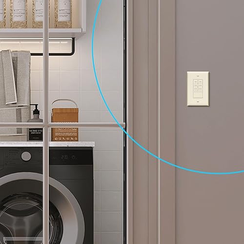 Vista 27 de LIDER Interruptor temporizador de cuenta regresiva de 30 minutos con placa de pared, 1-5-10-15-20-30 minutos, para iluminación o ventiladores, Blanco