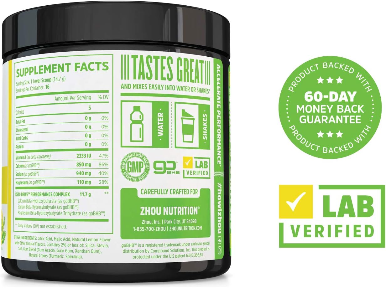 KETO DRIVE with BHB Ketones + Caffeine, Patented Beta-Hydroxybutyrates & Electrolytes (Calcium, Sodium, Magnesium) - Black Cherry ‘REVVED’, 8.4 oz: Health & Personal Care