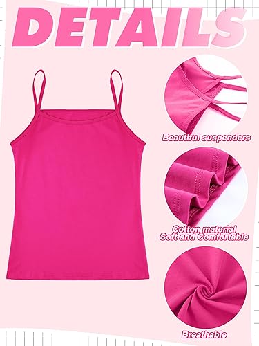 Miniatura 4 de Geyoga Camisola sin mangas con espalda cruzada para niña, paquete de 6