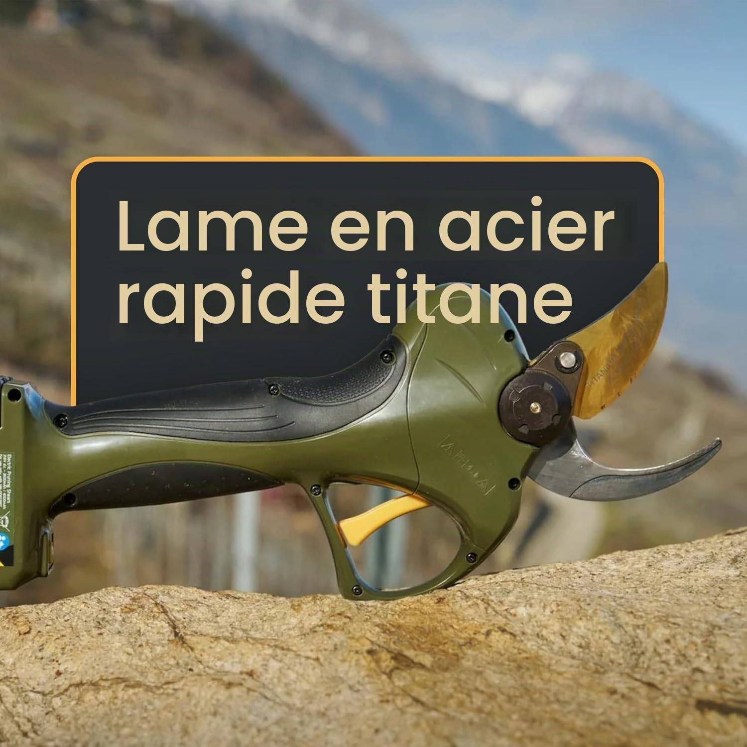 ALPEN Wildhorn 40 - Sécateur Électrique Professionnel Ø40mm, Lame Titane HSS FELCO, 2 Batteries Li-Ion, Écran LCD, Chargeur 3 Voies, Kit Entretien Inclus