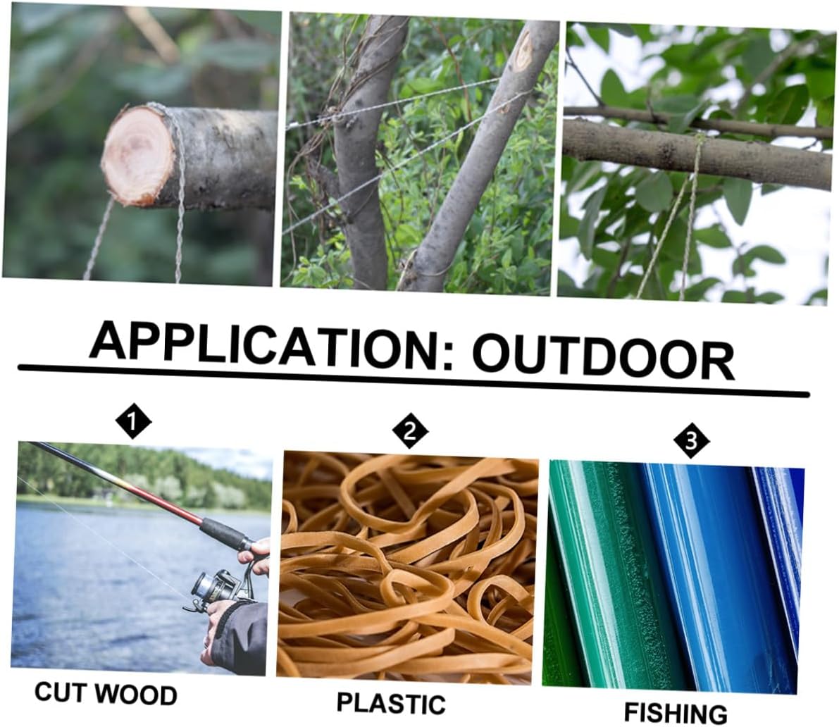 PRETYZOOM 4pcs Outdoor Survival Wire Saws with Rings and Blue Pull Tabs Portable Serrated Cutting Tools for Camping Hiking Hunting and Emergency Cutting