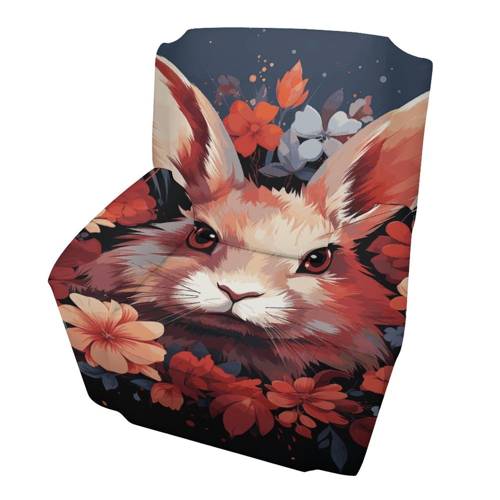 Fodpand Style Easter Bunny Sofa Cover Soft 1 Seater Sofa Slipcover For Pets Washable,Couch Cover With Elastic Straps Furniture Protector