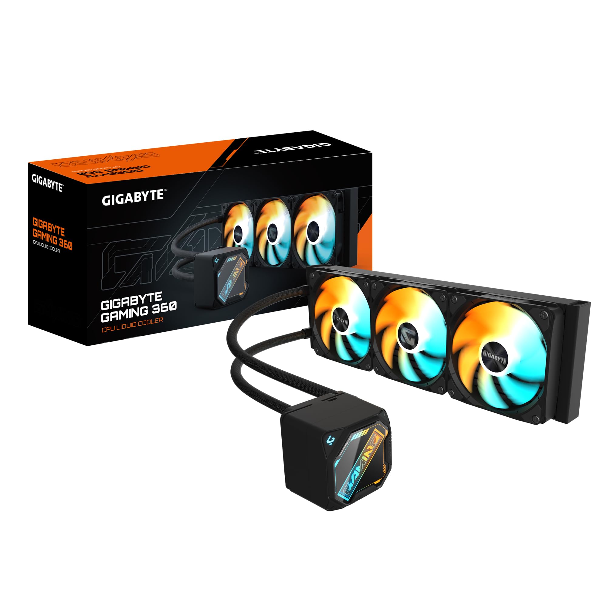 GIGABYTE GAMING 360 Raffreddamento Liquido per CPU - 3x120 mm Ventole ARGB, Meccanismo di bloccaggio a scorrimento, DAISY-​CHAIN, Compatibile con Intel LGA 1851 e AMD AM5