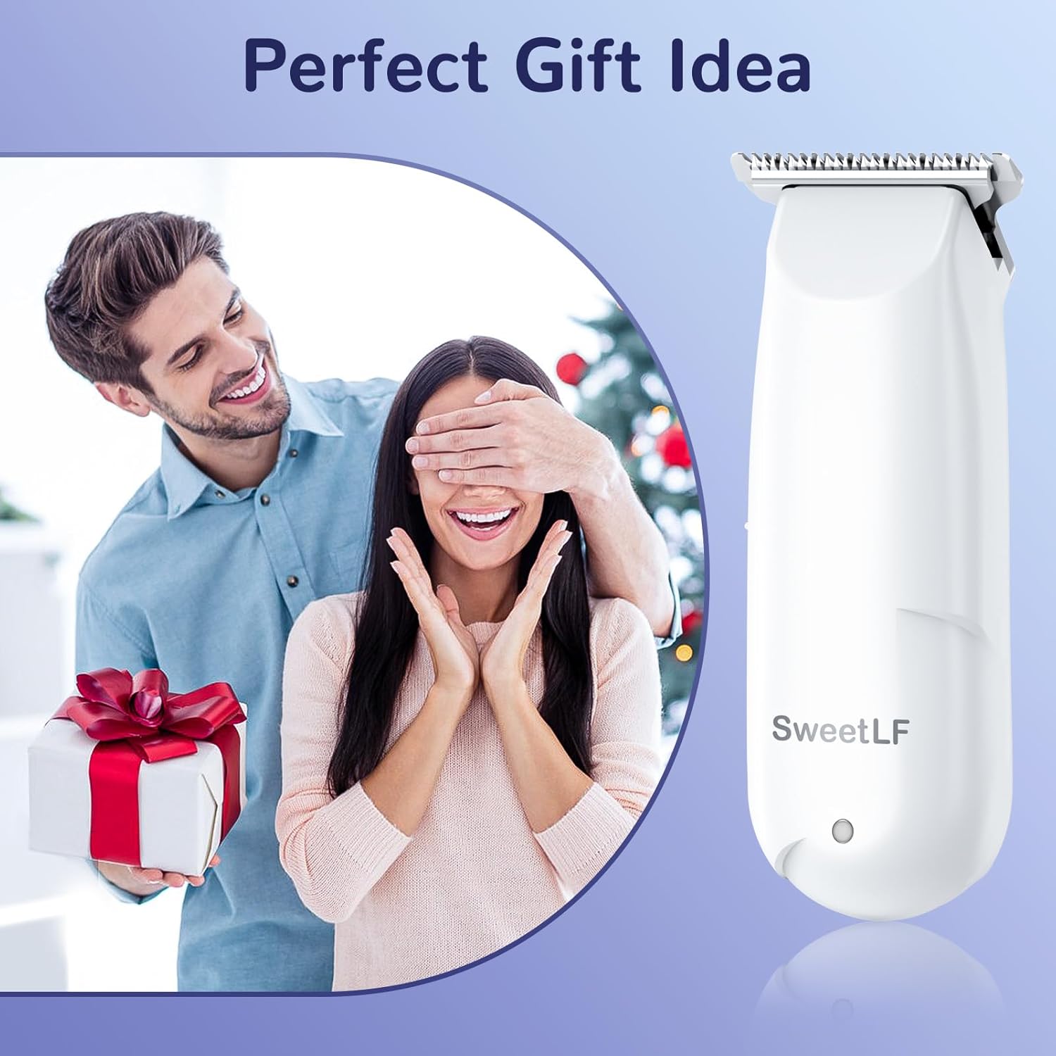 SweetLF Bikini Trimmer for Women-Pubic Hair Trimmer for Women's Legs, Arms & Bikini Line, Body Hair Trimmer with 3 Guards, Type-C Charging, Portable, White