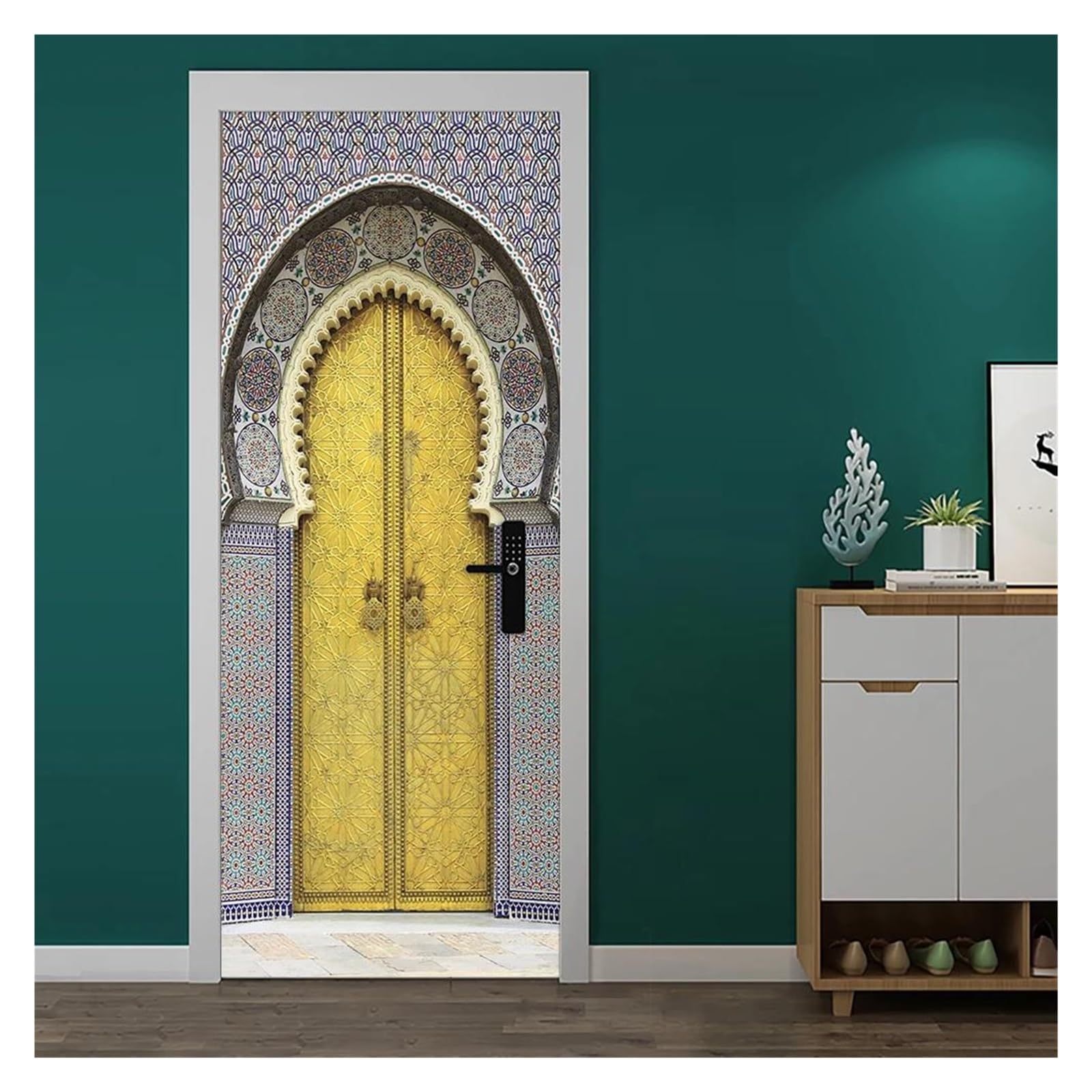 Autocollant de porte de palais musulman arabe | Papier peint vinyle salon 77x200cm