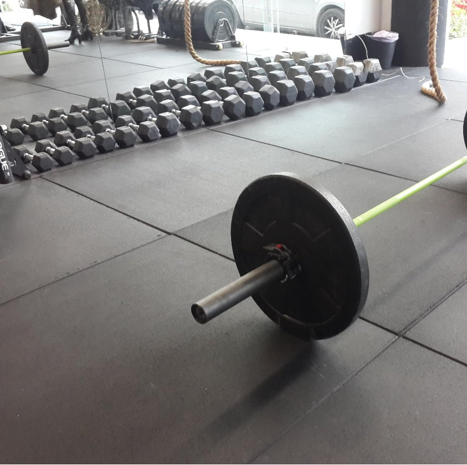 Cannons UK 20mm Flatline 1m x 1m x 20mm Commercial Rubber Gym Flooring Garage (2 square metres)
