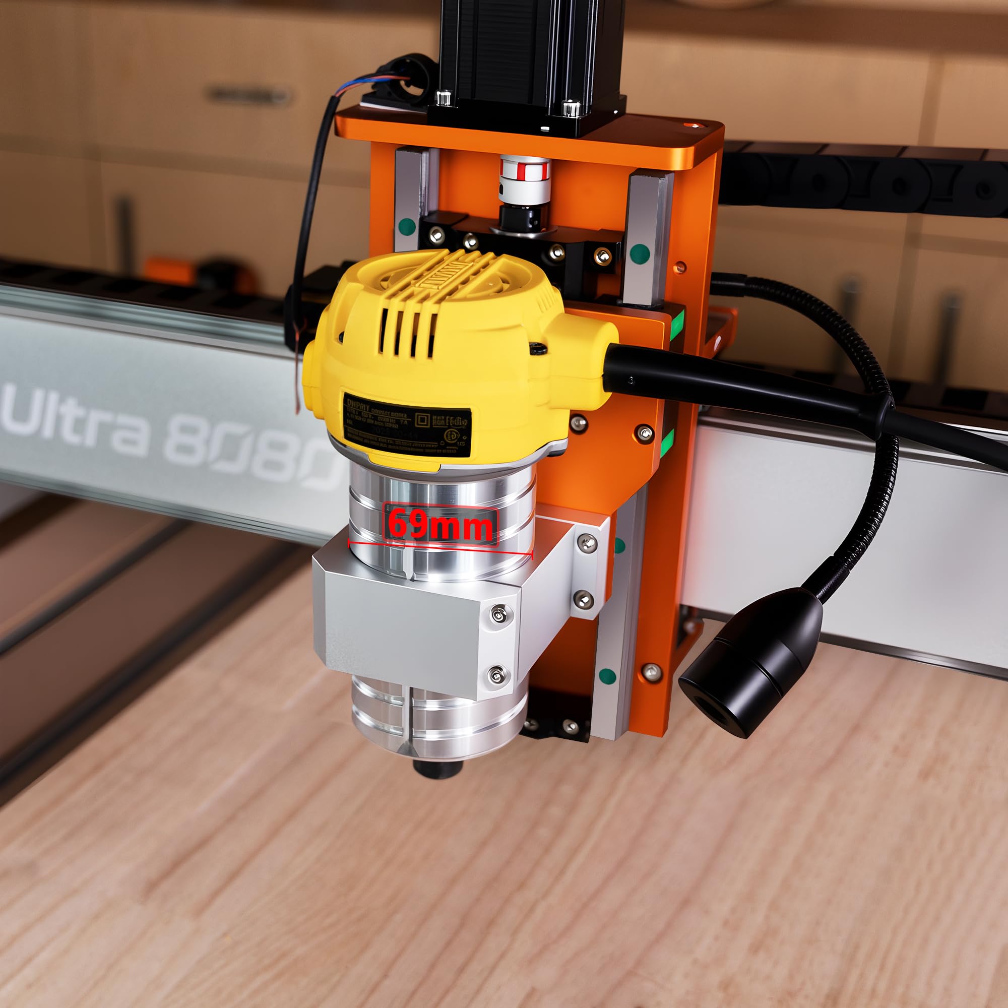 FoxAlien XE-Ultra CNC-Spindelhalter aus Aluminium, 69 mm Durchmesser, Z-Klemme für FoxAlien XE-Ultra CNC-Fräsmaschine