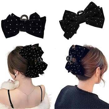 Amazon.co.jp: CONFORTEVOLE ヘアクリップ リボン 大きめ バンス