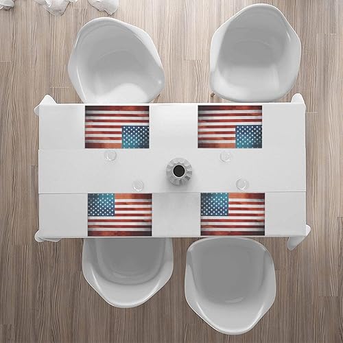 Miniatura 7 de Rectangular Placemats Set of 4, Heat Resistant Vintage American USA Flag Printed Kitchen Dining Table Mats
