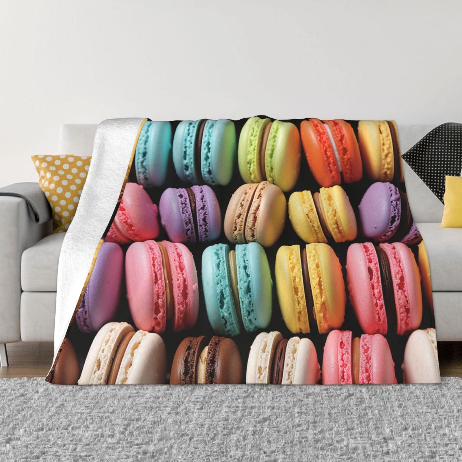 Couverture de pâtisseries flanelle finis les frissons sur votre chaise de bureau avec ce plaid