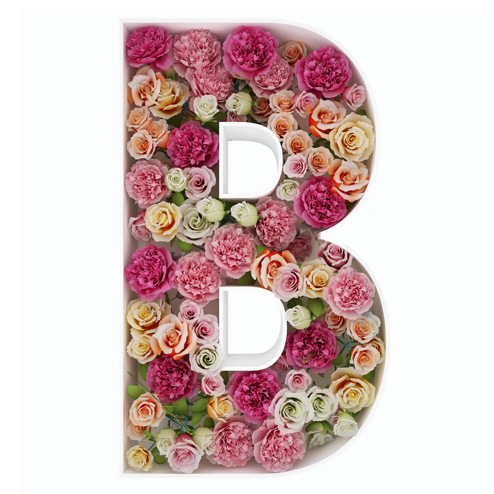 2FT Letter B Mosaic Balloon Frame Letter DIY Fillable Letters Kit for Birthday Party Wedding Backdrop Decor