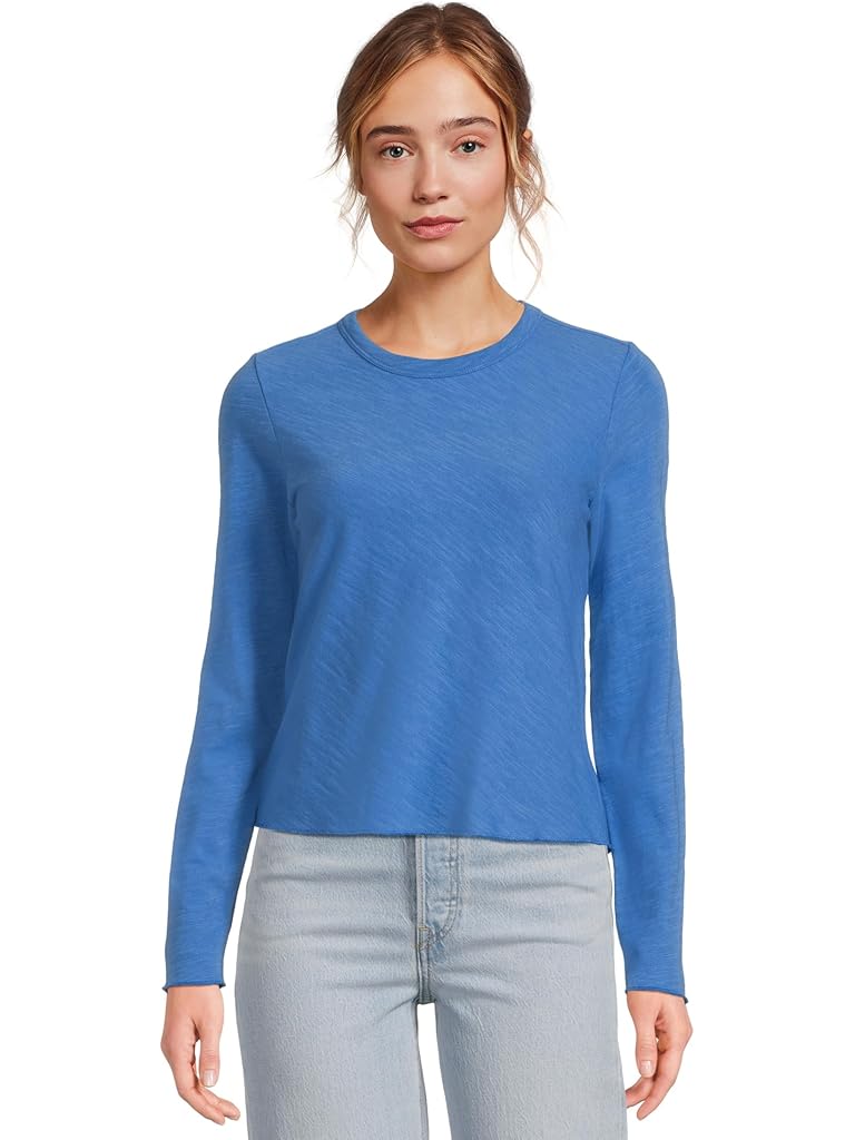 Blue Lilla P Long Sleeve Cropped Tee