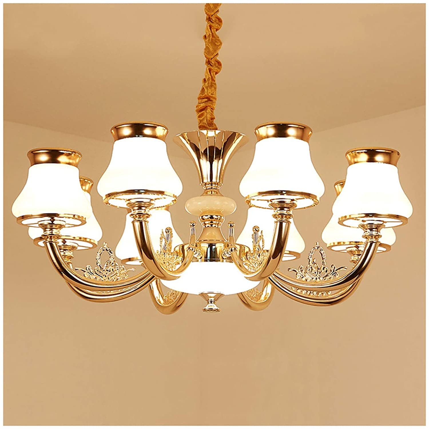 Lustre en acier inoxydable moderniste avec abat-jour en verre pur