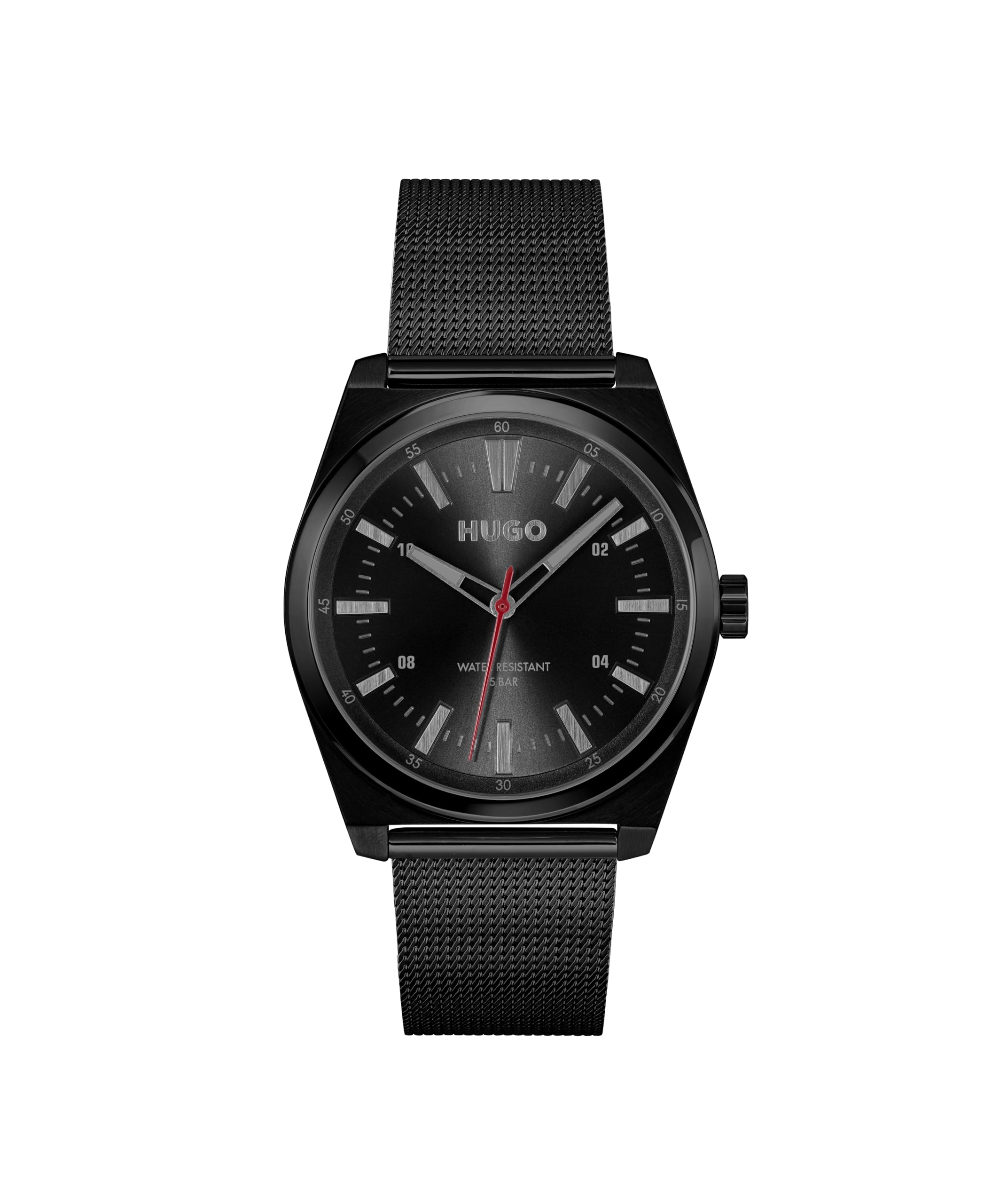 HUGO Montre à Quartz à Trois Aiguilles pour Homme Collection #ARK avec Bracelet en Acier Inoxydable Noir - 1530440