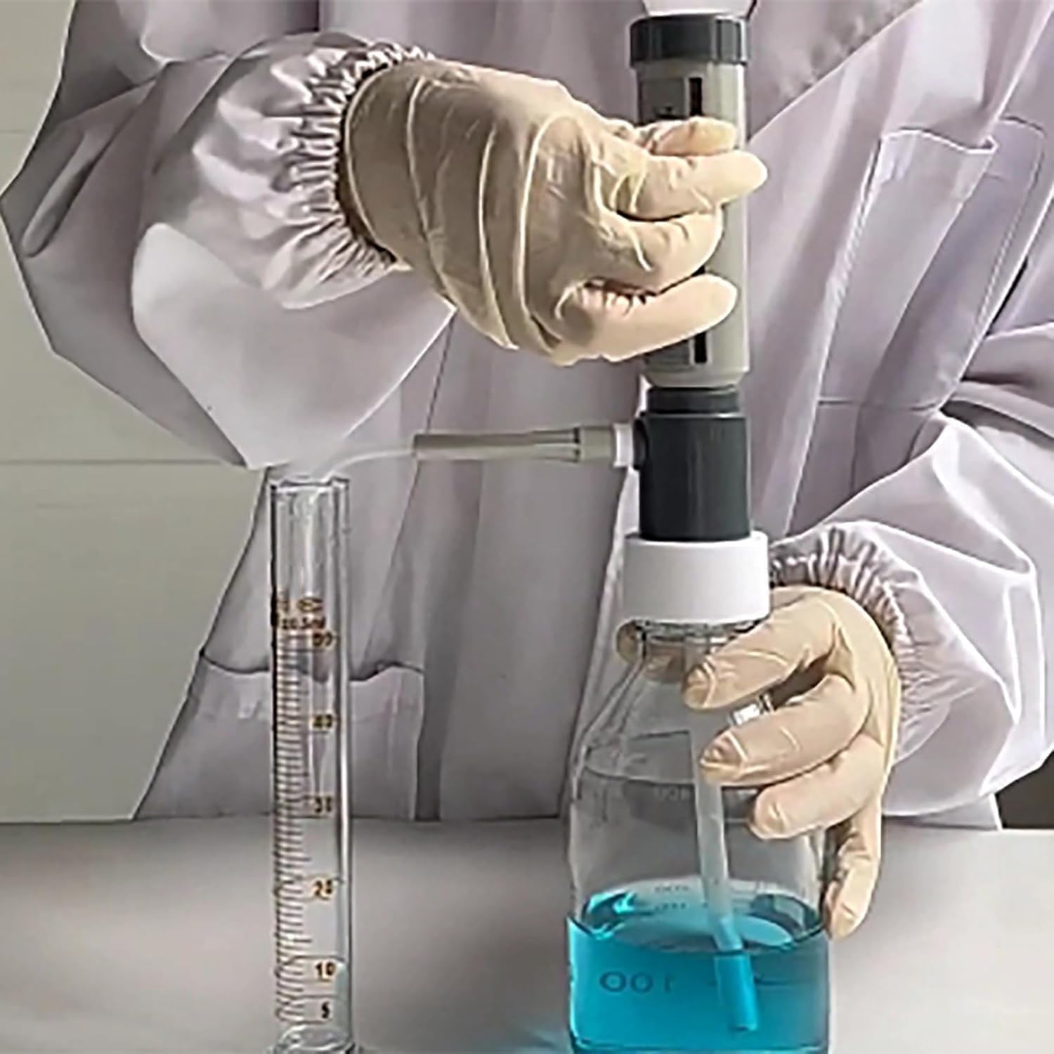 Flüssigkeitsspender für 2000 ml Glasflaschen, präzises Pipettierwerkzeug, chemikalienbeständig, einstellbare Volumenskala für Laborreagenzien, Säuren und Basen