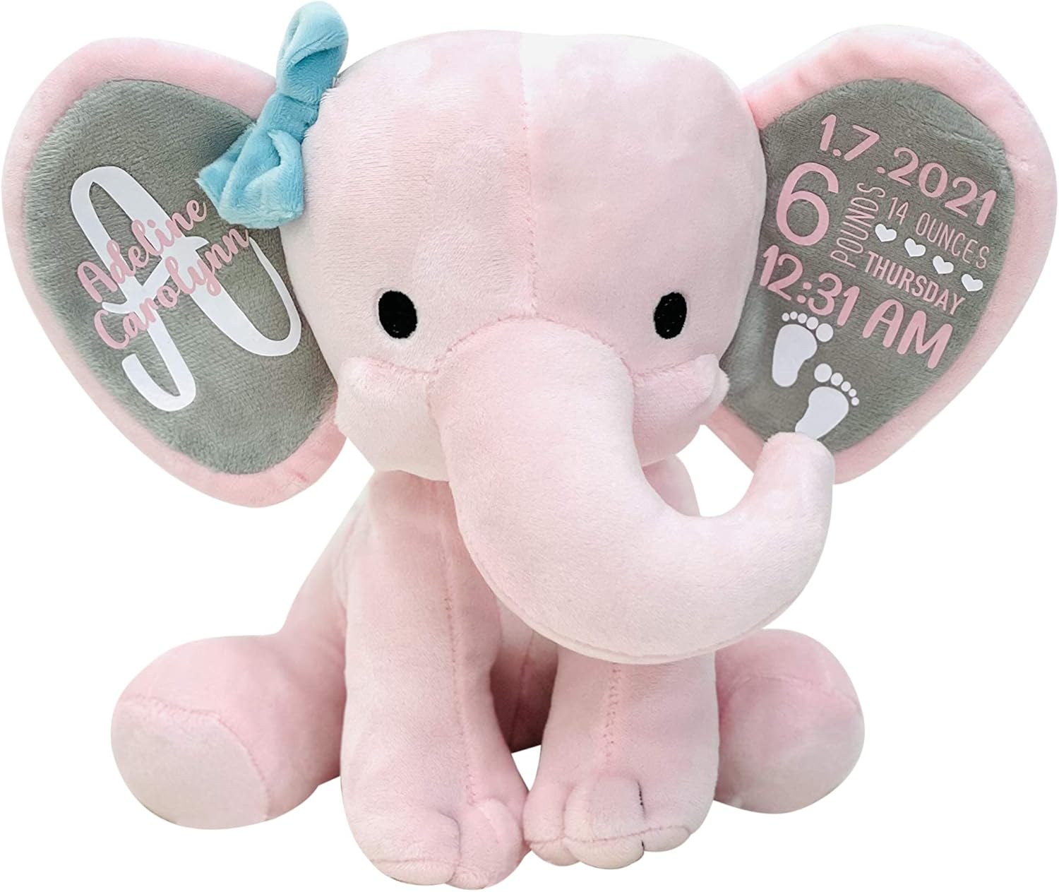 birth announcement baby keepsake gift for baby personalized stuffed animal