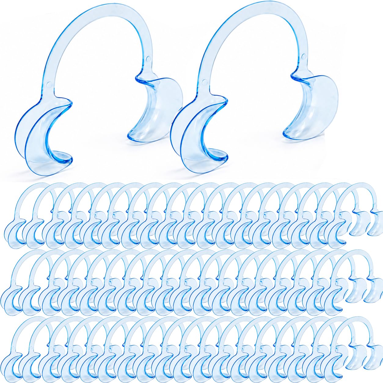 Dental Cheek Retractor C Shape Mouth Opener Size S,M,L, Pack of 3 (Blue, 3PCS-S/M/L)