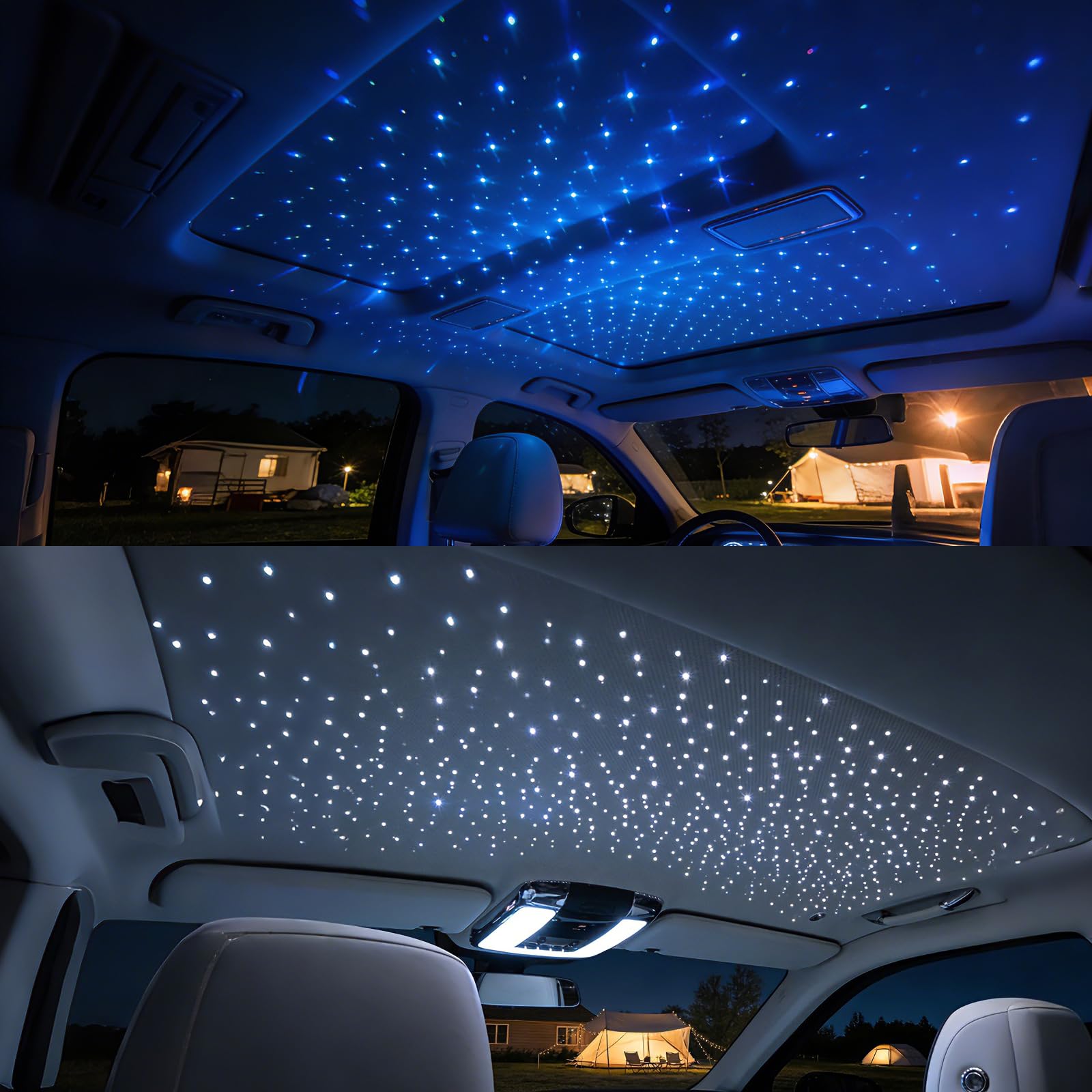 16W Sternenlicht für Auto:500pcs*2m Glasfaser Stern Decken Set App-Fernbedienung Musik Geräuschgesteuerte Synchronisierung Ding Room Jungen Mädchen Geschenk