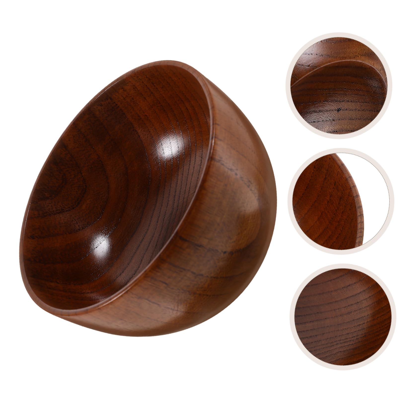 Cabilock 3 Piezas bol de madera ensaladera madera fruit bowl Ensaladera de tazón japonés de tazón de práctico bochas tazón de sopa de cuencos de