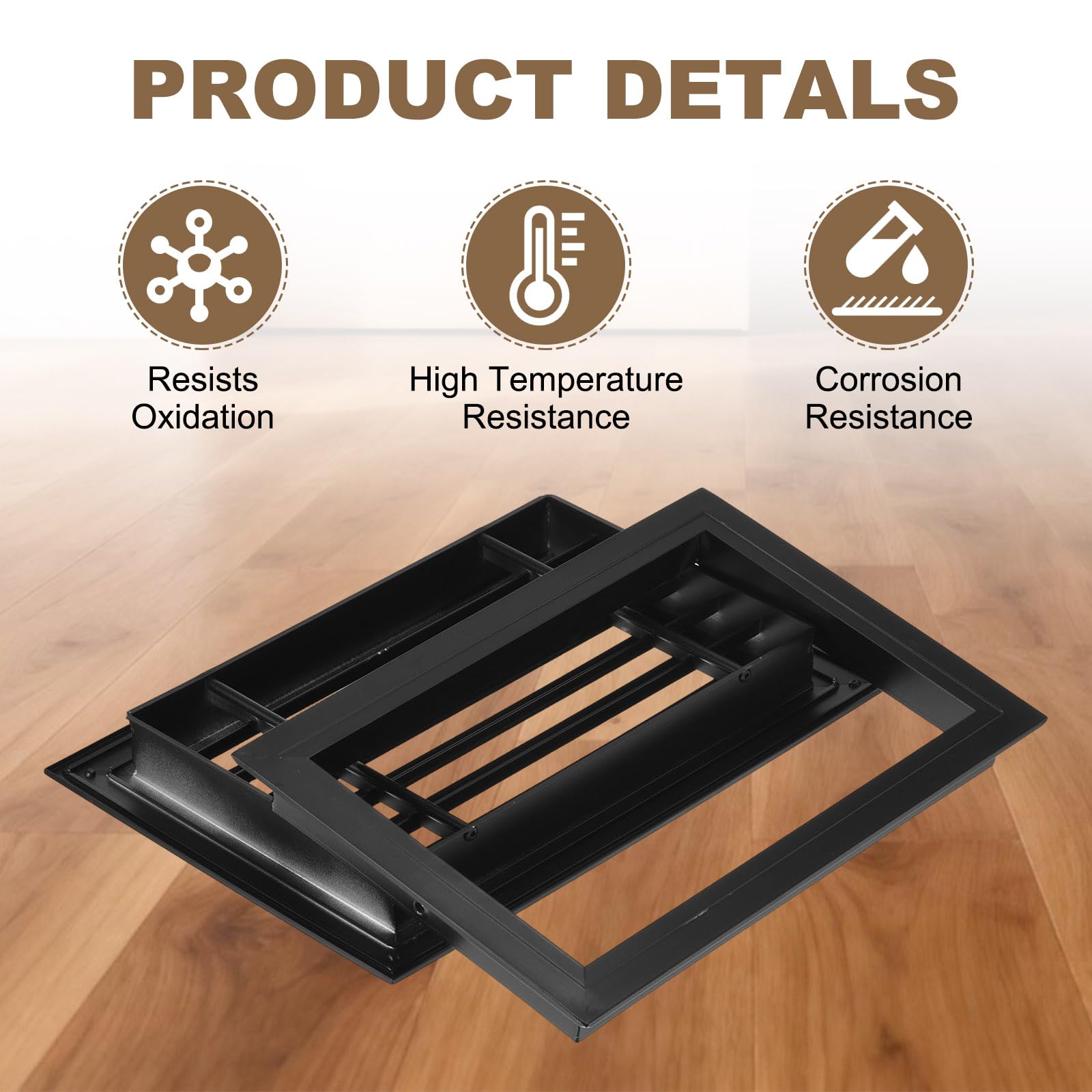 PATIKIL 2Pcs 12" x 8" Grille D'Aération Pour Porte Couvre-Lames Noir