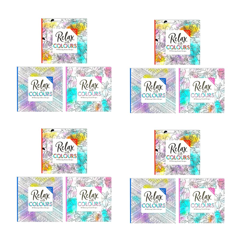 tyloo Adult Colouring Books Set, Series 1, 12 Books