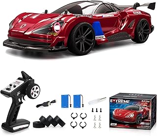 Desdoni RC Drift Car Remote Control Car 1/16 Scale 38KM/H High Speed Fast 4WD RC Car 2.4Ghz Steering Control Full Scale with LED Lights 2Pcs Rechargeable Batteries Racing for Kids and Adults Gift
