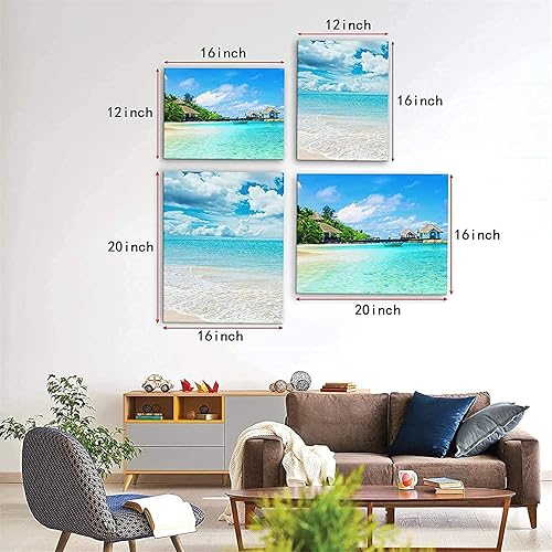 Miniatura 8 de MEECI Arte de pared minimalista bohemio de mediados de siglo, lienzo botánico de hojas verdes y doradas, arte de pared abstracto, pintura del hogar,