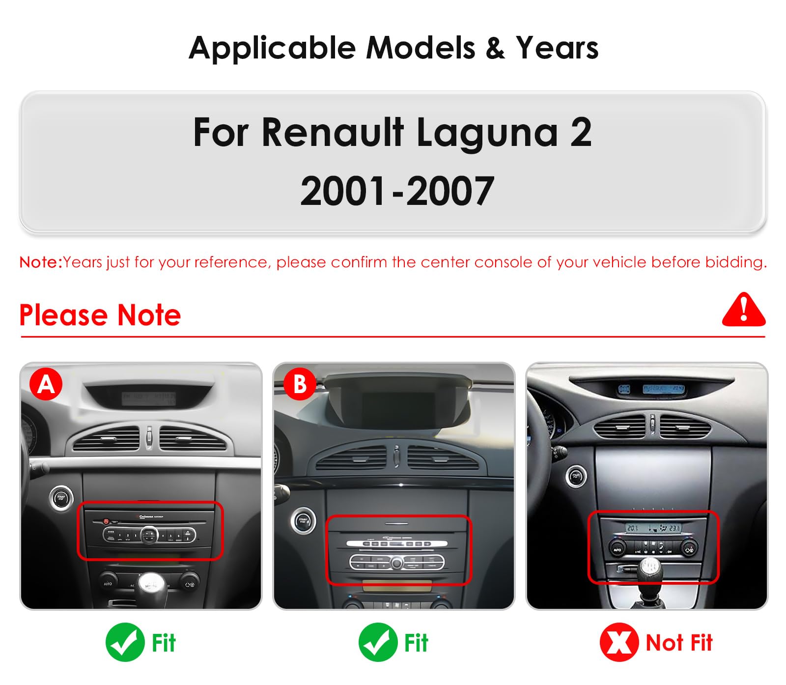 Ossuret Autoradio Android 14 pour Renault Laguna 2 (2001-2007), 8 cœurs 6G+64G GPS Navi 9" QLED Écran Tactile avec CarPlay sans Fil Android Auto Bluetooth WiFi 4G LTE DSP Mirror Link FM/AM (modèle B)