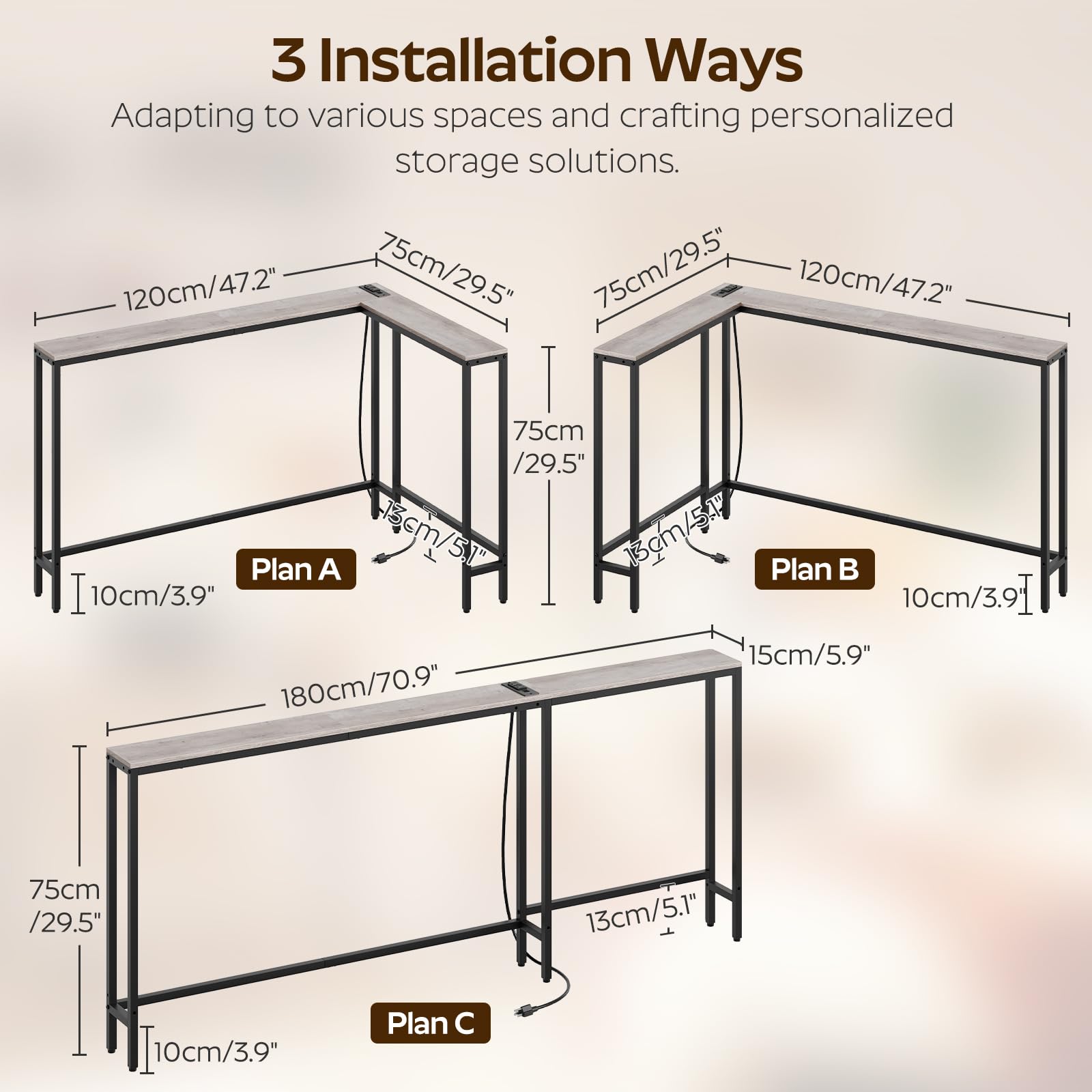 YATINEY Table console CT07UBG