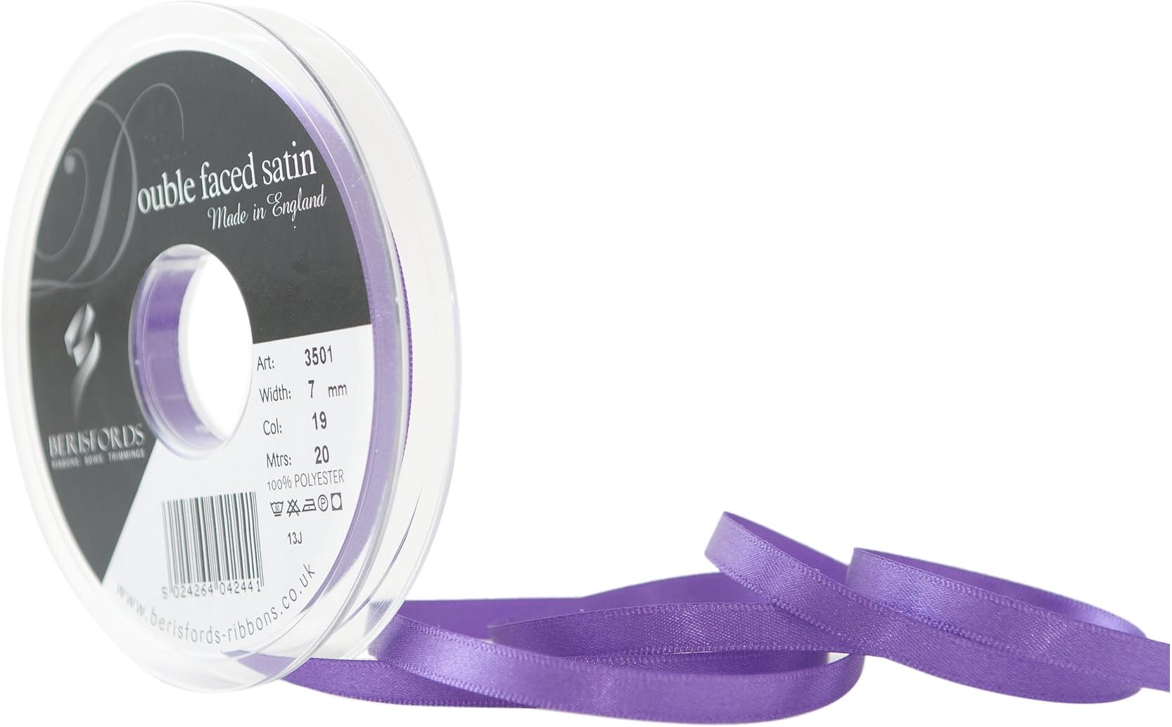 Berisfords Ribbon, Purple, 7 mm
