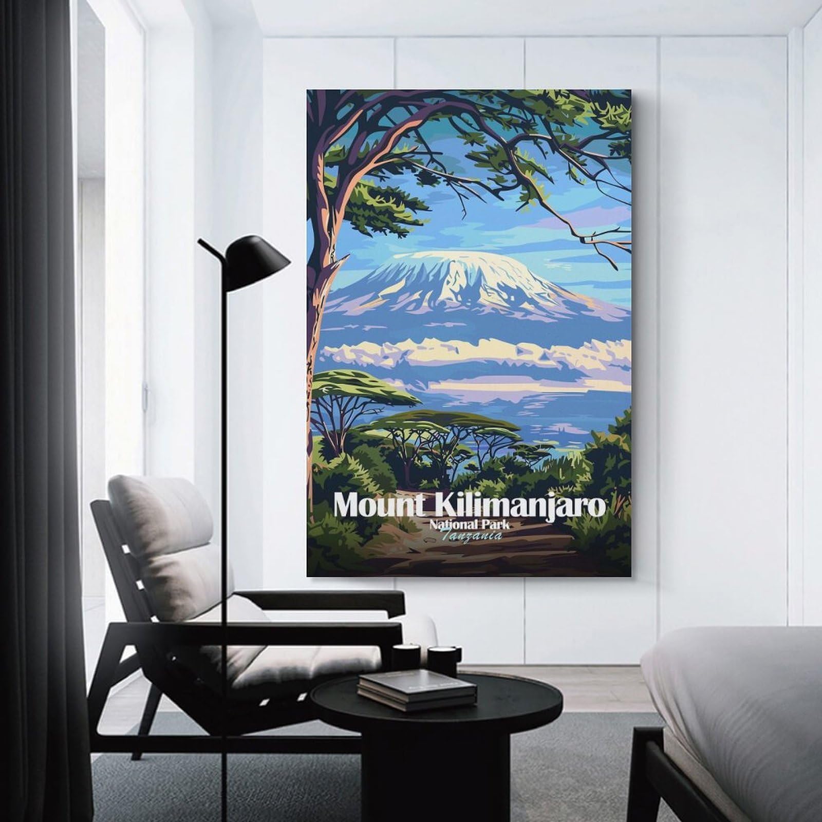 Junmoney Mount Kilimanjaro National Park Tanzania Wall Picture Print 24x36inch(60x90cm), for Work Areas, Reading Rooms Or Studios, An Interior Accent for Desk Areas