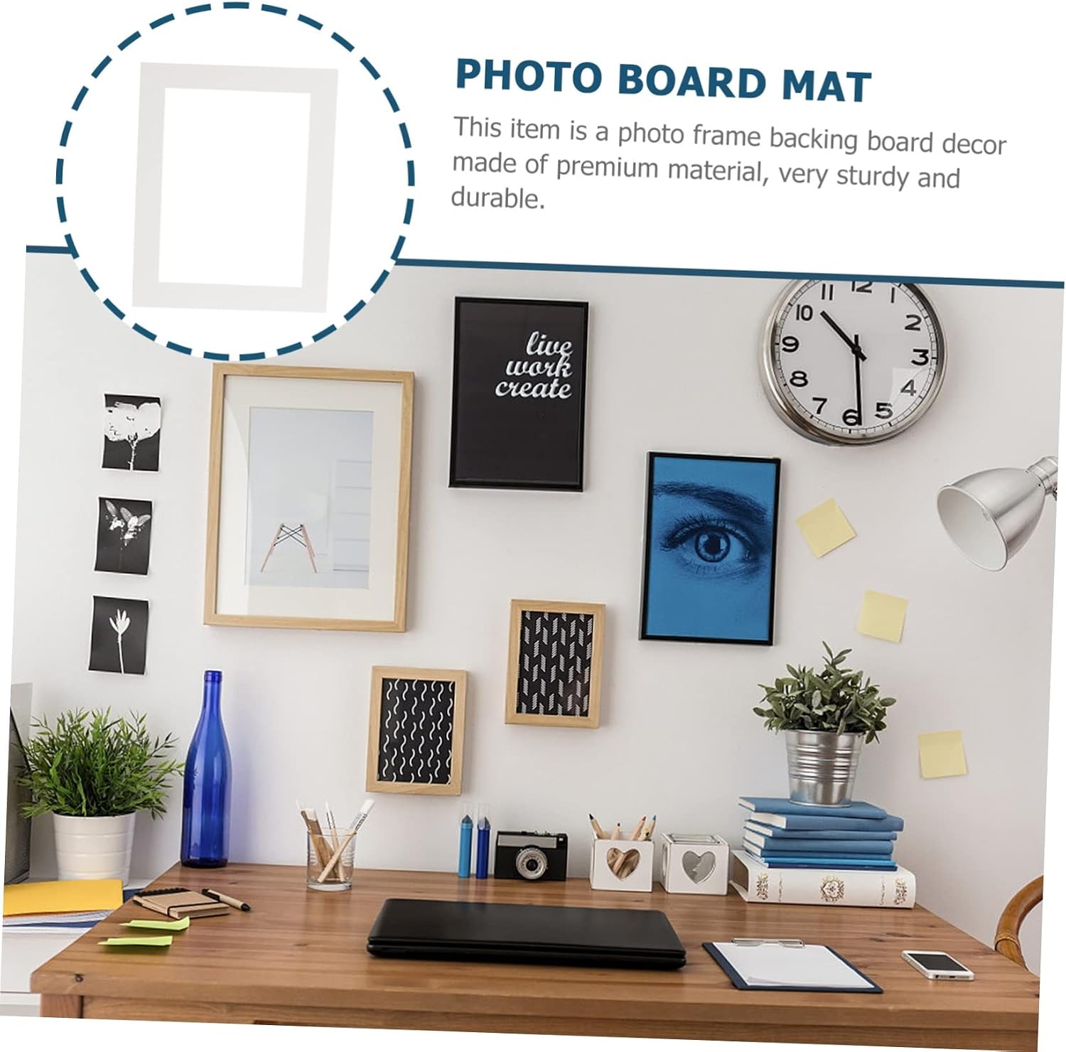 SOLUSTRE 30pcs Photo Display Mats Picture Frame Mattes Pre-cut Frame Mats Artwork Backing Board for Home Decor