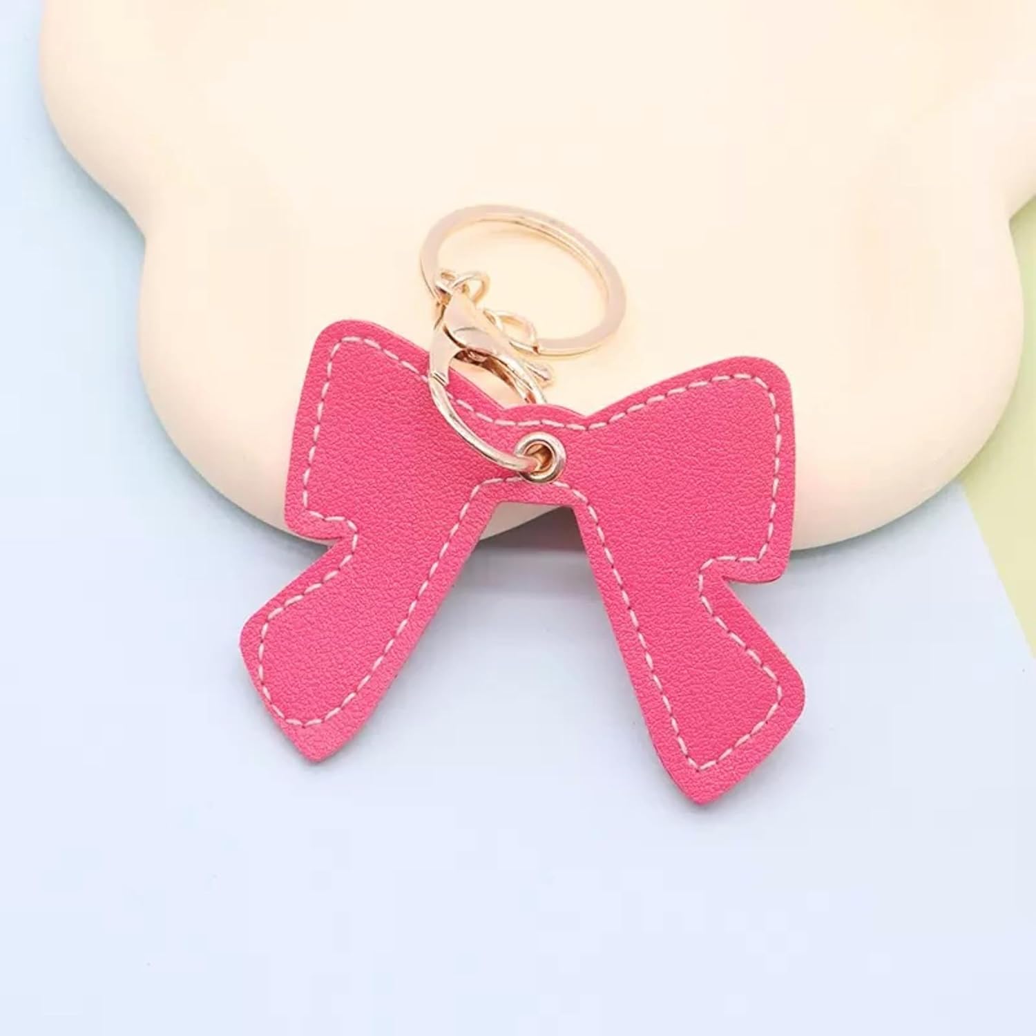 Leather Bow Keychains for Handbag for Women,Cute Bag Charms for Tote Bag,Purse Charms for Women - Image 4