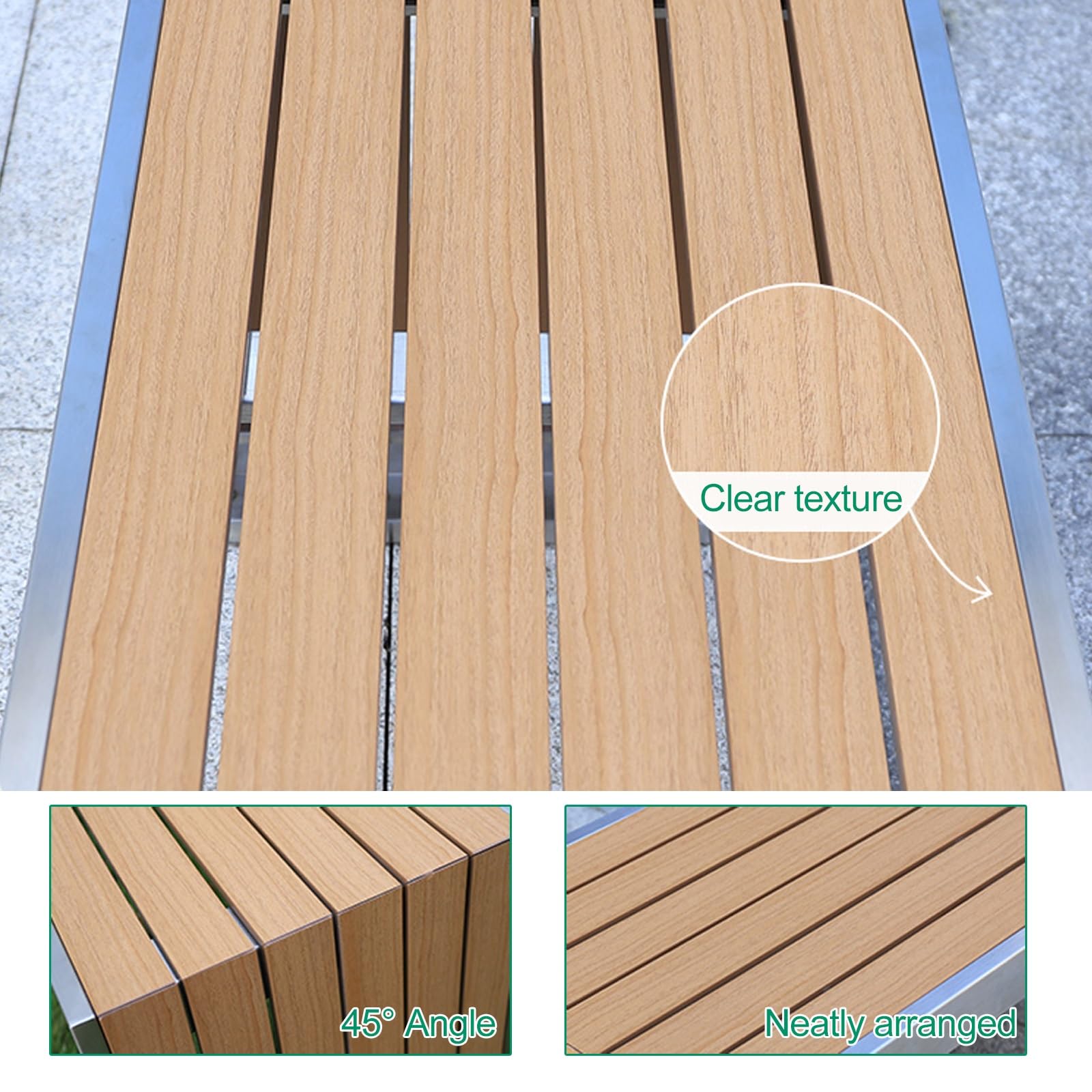 Parkbank, Holzbank, Sitzbank, Wetterfeste Gartenbank, 2-3 Sitzer Gartenbank, Geeignet for Hof, Park, Balkon(120cm/47in)