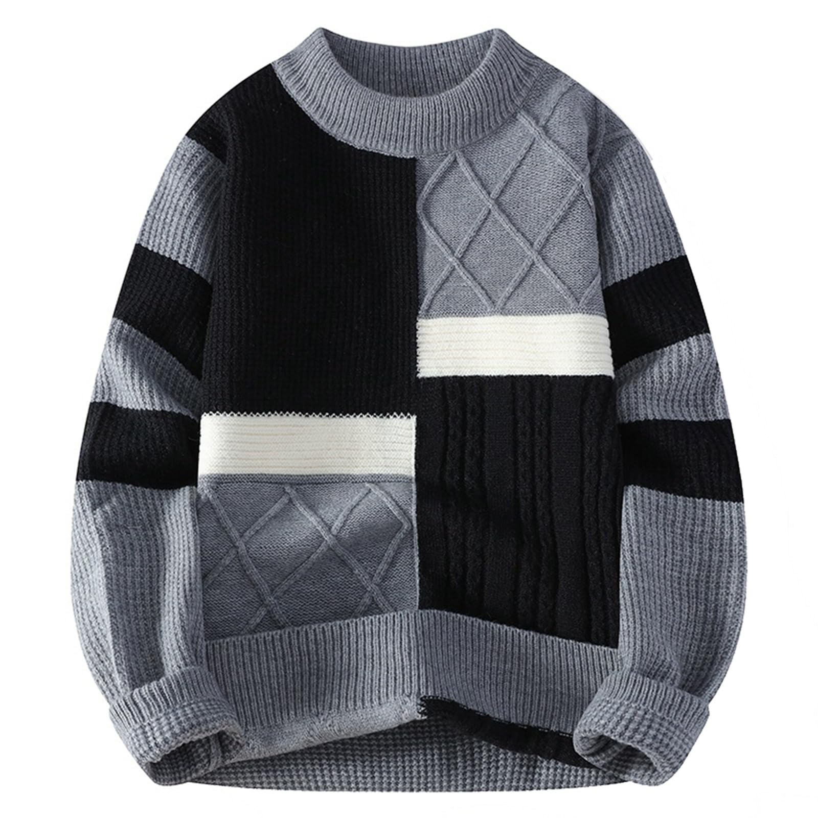 Pull basique homme ample en maille vintage pour week-ends d'hiver - 4