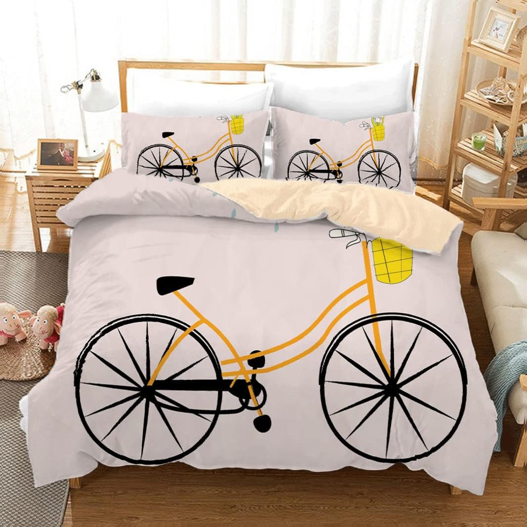 SAGHOM Cartoon Bicycle Anime Bedding Duvet Cover Set Twin Size Cartoons Movie Anime