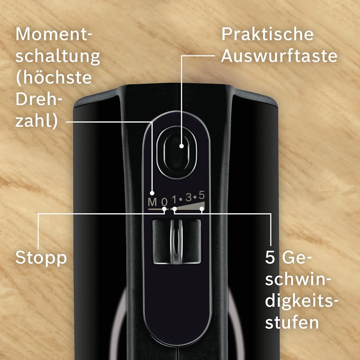 Bosch Handrührer Home Professional Styline MFQ4980B, 5 Stufen, 2 Edelstahl Rührbesen- und Knethaken, Mixstab Edelstahl, Universalzerkleinerer, 850 W, schwarz/dark silver