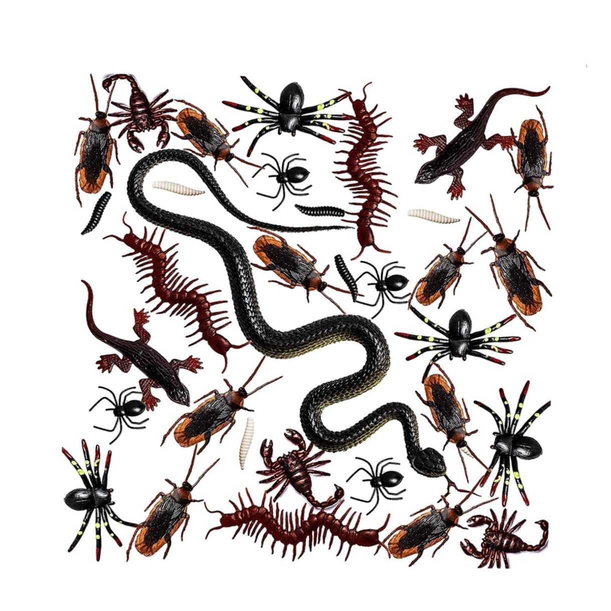 Alasum STK Gefälschte Spinnenstütze Gefälschte Schlangenrequisiten Aprilscherz Requisiten Halloween Knifflige Spielzeuge Halloween-Spielzeug Halloween-Ornamente Falsche Schlange