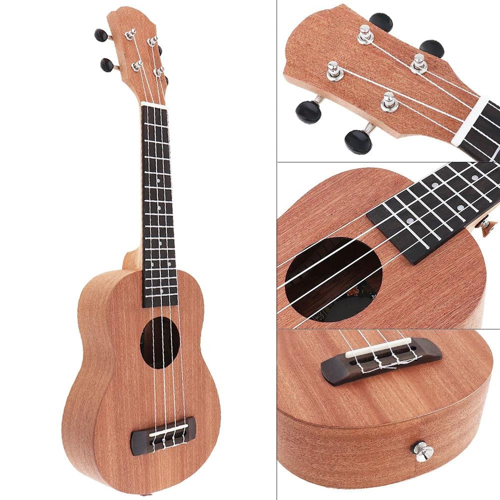 Strumento A Corda Per Chitarra Hawaiana A Quattro Corde A Quattro Corde In Legno Di Sapele Per Ukulele Da 21 Pollici
