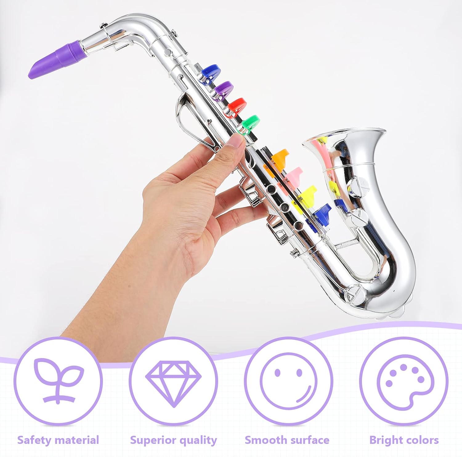 Happyyami Kids Saxophone Toy Saxophone Model Copper Gilded Instrument Ornaments Musical Wind Instruments Home Craft Decoration : Toys & Games