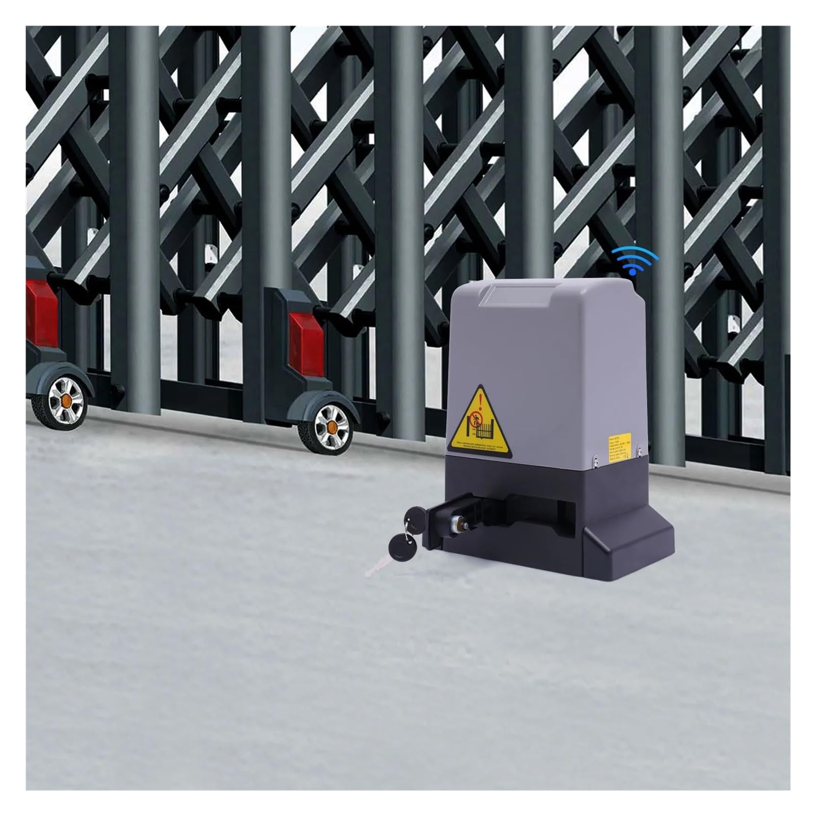 Automatischer Türschließer, 370 W/550 W/750 W Elektrischer Schiebetoröffner-Set, automatische Motor-Hardware, Metall-Schnelltüröffner, 1200/1800 kg, mit Fernbedienung(350W)